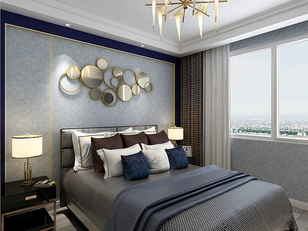 現(xiàn)代臥室藝術漆效果圖